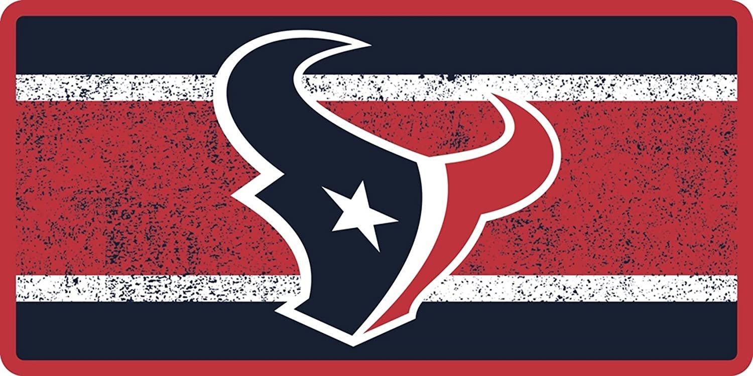 Houston Texans Premium Laser Tag License Plate, Acrylic Inlaid, Vintage Design, 6x12 Inch