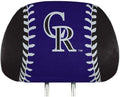 Colorado Rockies Pair of Premium Auto Head Rest Covers, Full Color Printed, Elastic, 14x10 Inch