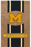 University Of Michigan Wolverines Premium 2-Sided Banner Flag, Burlap Design, 28x44 Inch