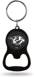 Nashville Predators Keychain Bottle Opener Carbon Fiber Design Metal Hockey