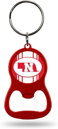 University of Nebraska Cornhuskers Premium Solid Metal Bottle Opener Keychain, Key Ring, Team Color