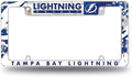 Tampa Bay Lightning Metal License Plate Frame Chrome Tag Cover, All Over Design, 6x12 Inch