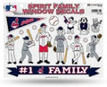 Cleveland Indians Guardians Retro Logo Guardians Family Decal Sticker Set, 8x11 Sheet