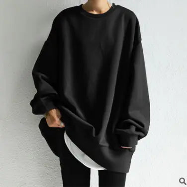 Mid-Length Loose Solid Color Blouse for Women - # WOAA21510025-PRG