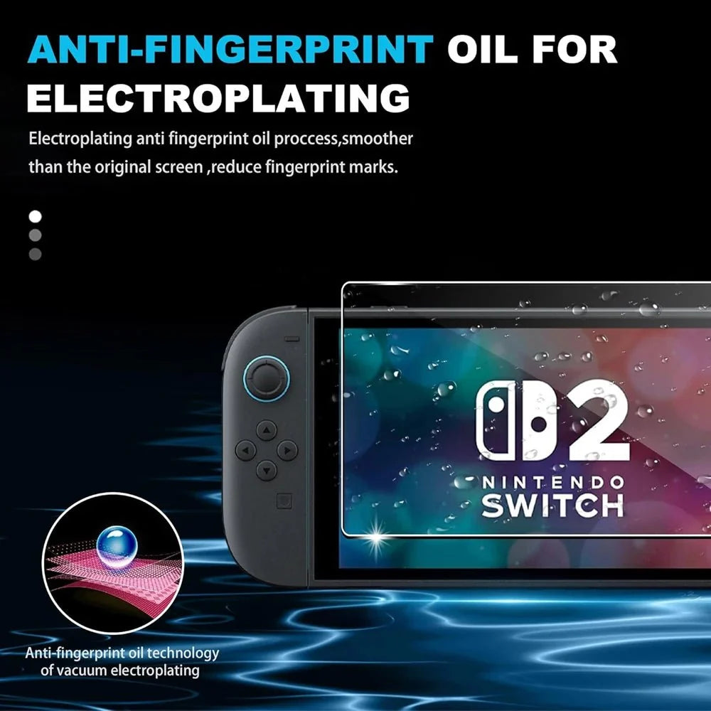 Tempered Glass Screen Protector with Joystick Cap | Full Coverage Protection for Nintendo Switch 2
