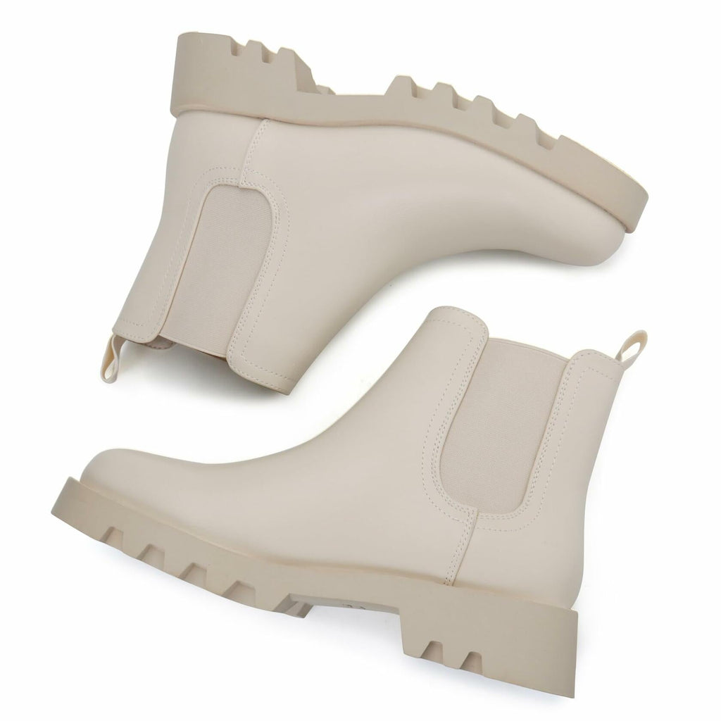 firelli Women Chelsea Ankle Booties Comfortable Boots Ivory Size 10