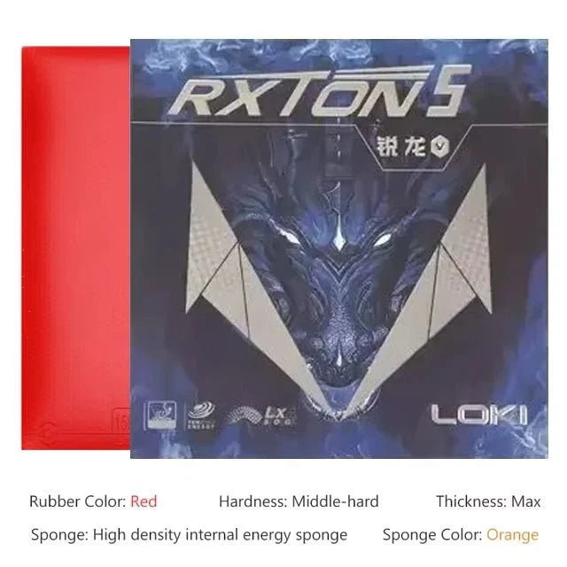 LOKI RXTON 5 Table Tennis Rubber – Sticky Loop Sponge