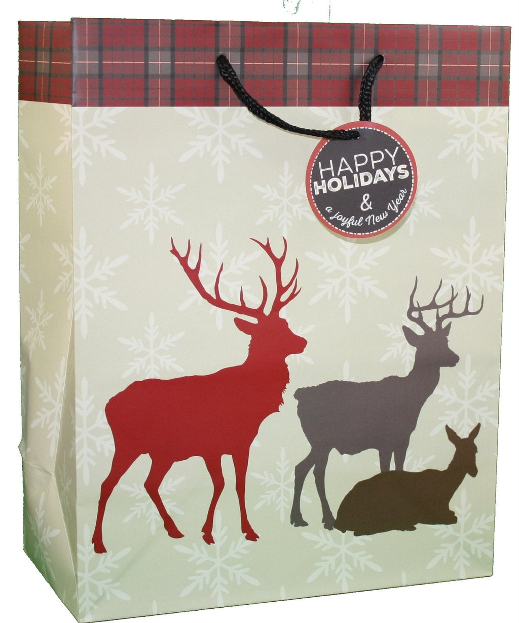 Rustic Christmas Gift Bag - Knit Sweater Large