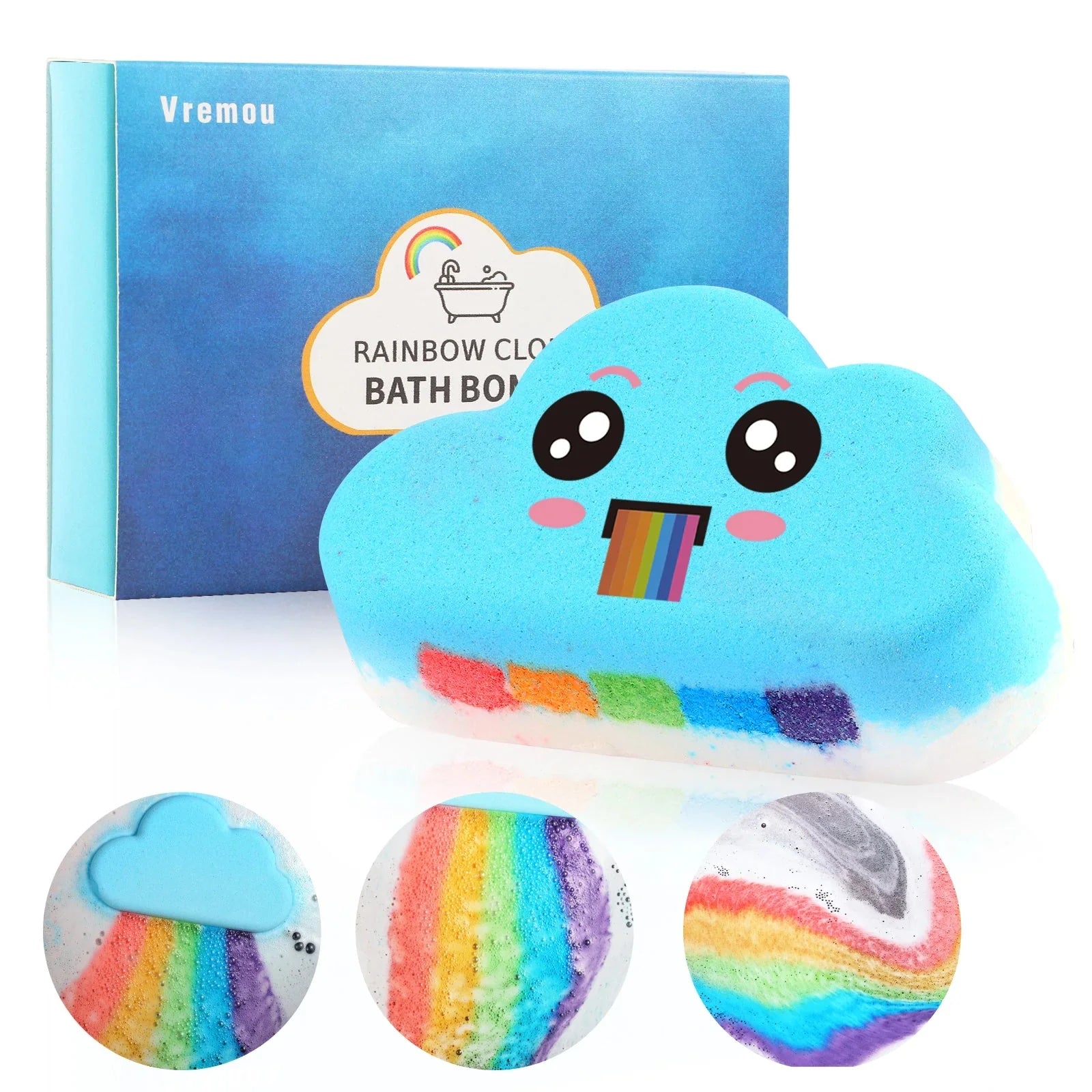 Rainbow Bath Bombs | Handmade Organic Fizzy Bubble Bath for Kids