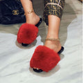 ANNA RENEE FUR JELLY SLIDES -RED or Pink