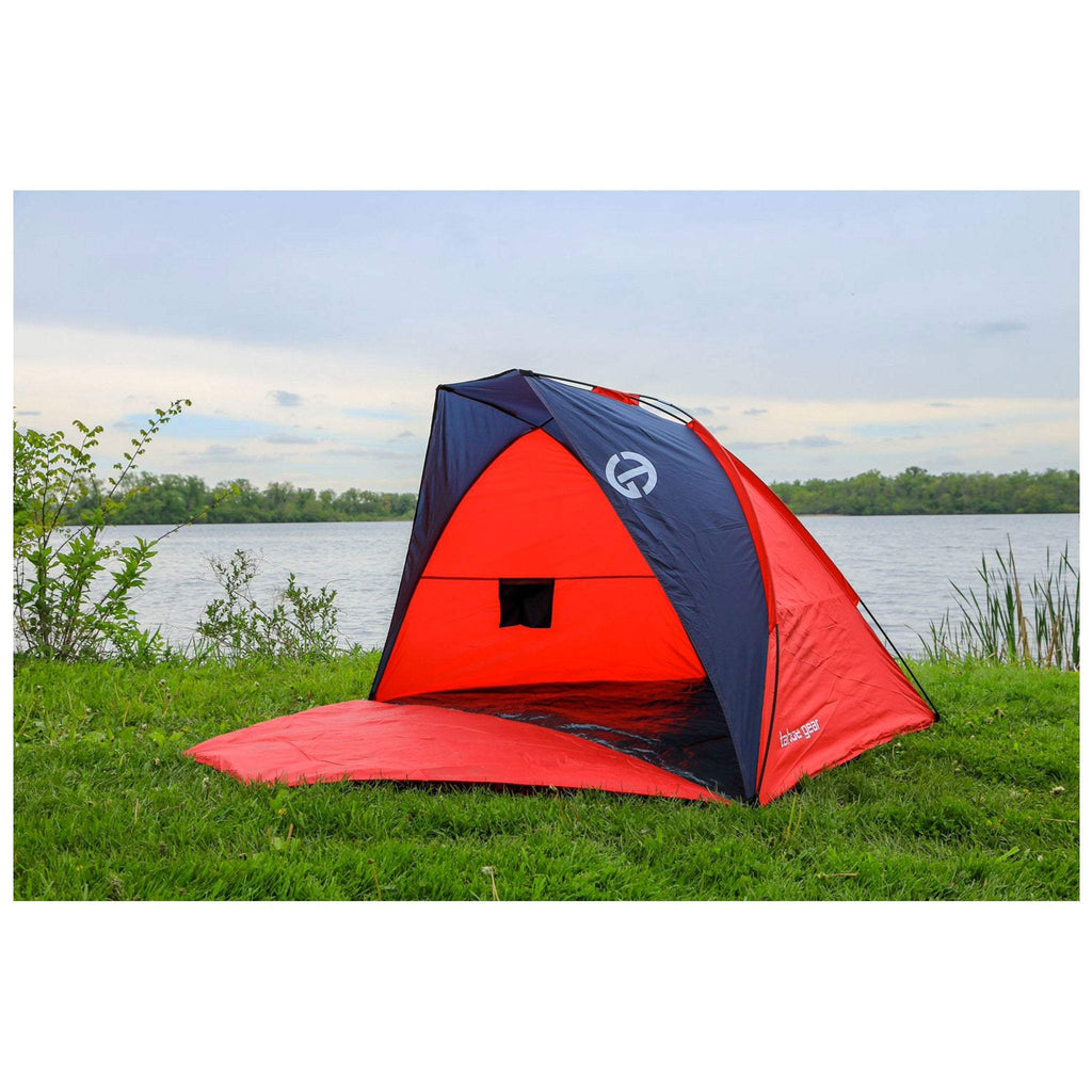 Tahoe Gear Cruz Bay Summer Sun Shelter and Beach Shade Tent Canopy - Coral Red