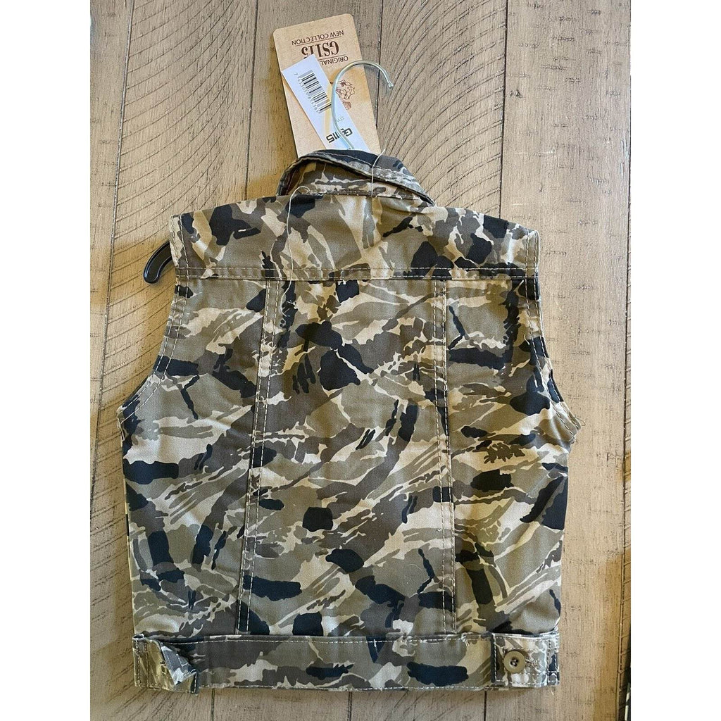 ORIGINAL BRAND GS115 NEW COLLECTION TODDLERS SLEEVELESS CAMO JACKET SIZE 4T