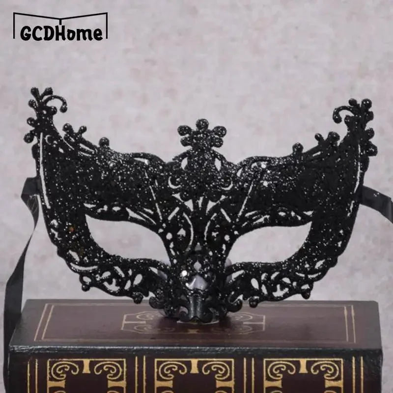 Silver and Black Venetian Masquerade Eye Mask | Elegant Party Accessory