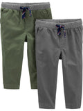 Simple Joys by Carter's | Baby Boys' 2-Pack Pull on Pant | 12 Months | Green/Grey -