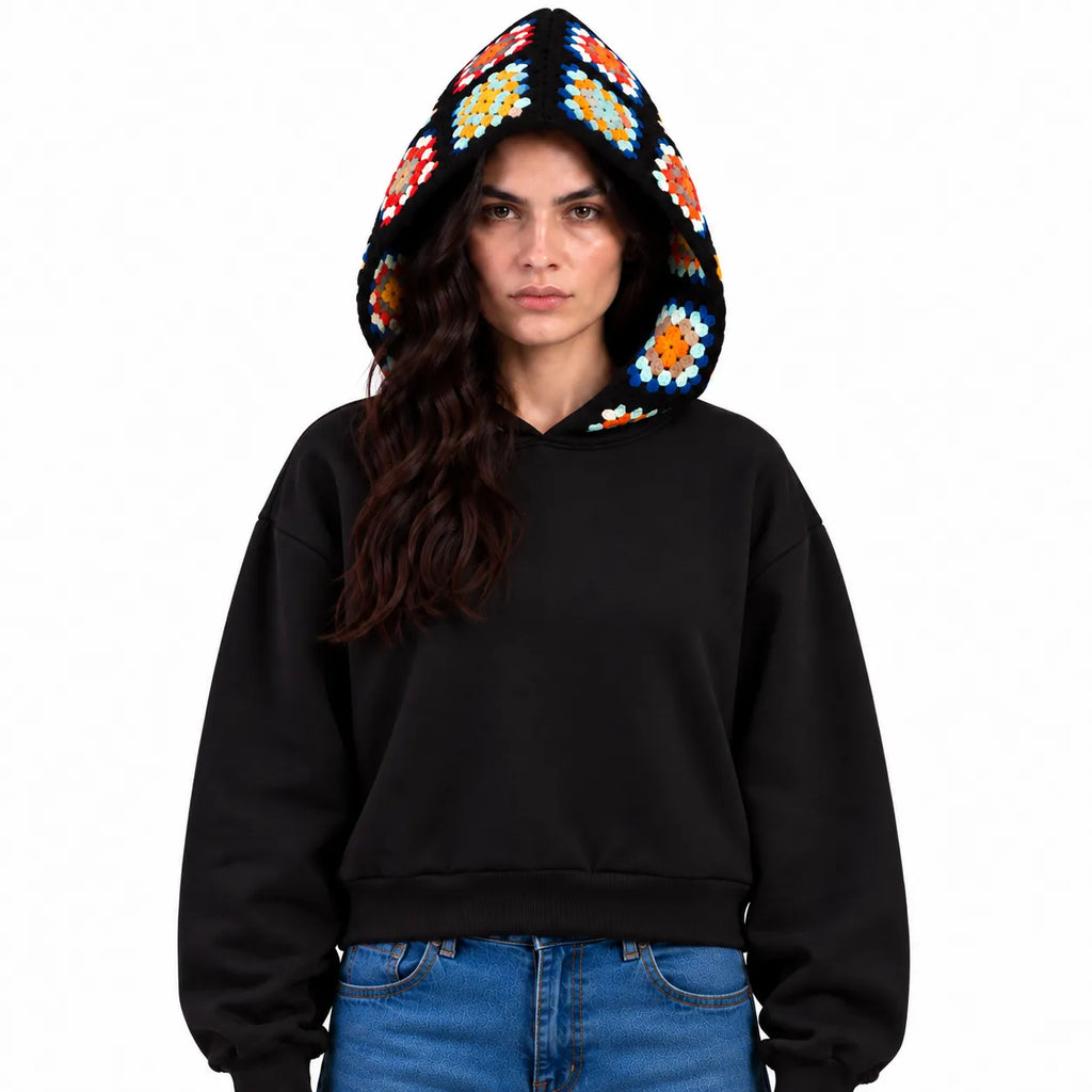 SITRA women’s Granny Square Crochet Hoodie