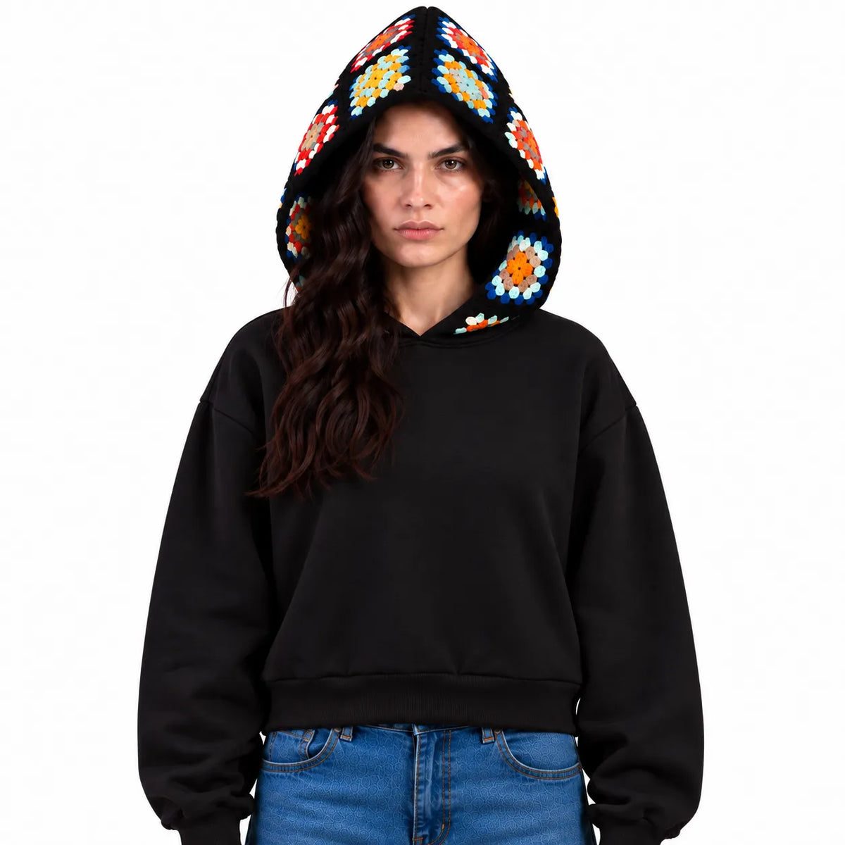 SITRA women’s Granny Square Crochet Hoodie