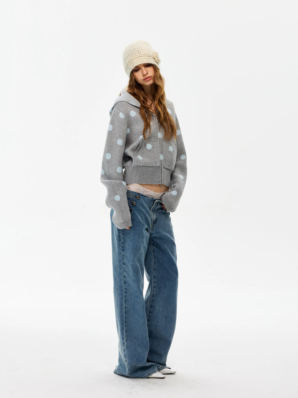 SITRA Unisex Casual Retro Hooded Knit Jacket