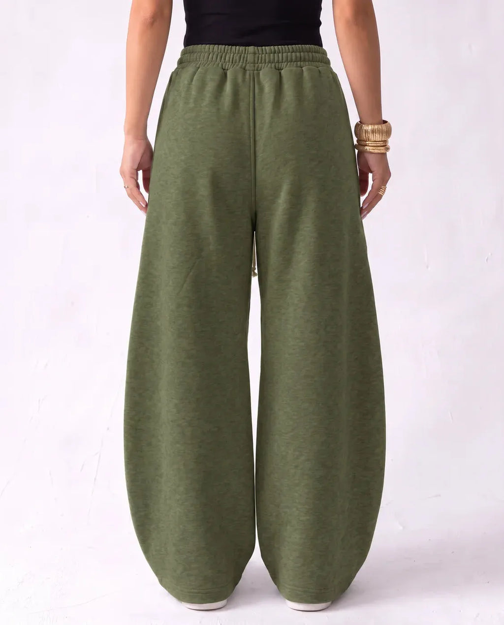 SITRA Women's Casual Retro Oversize Pants – Black / Brown