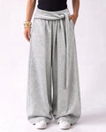 SITRA Women's Casual Retro Oversize Pants – Gray / Burgundy / Brown