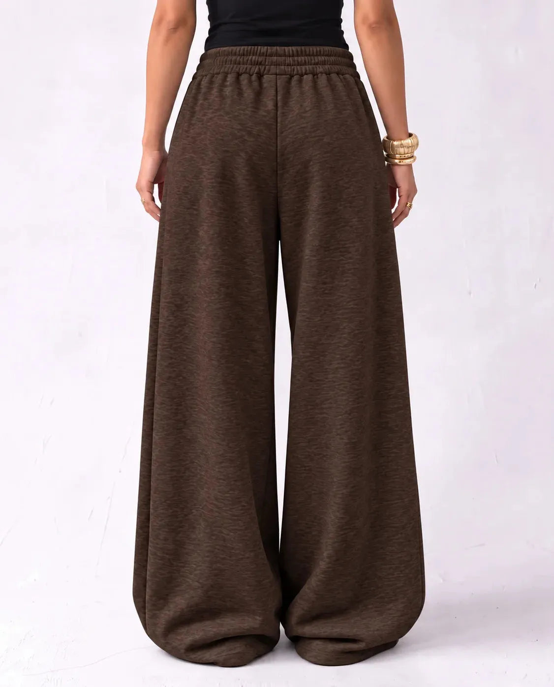 SITRA Women's Casual Retro Oversize Pants – Gray / Burgundy / Brown
