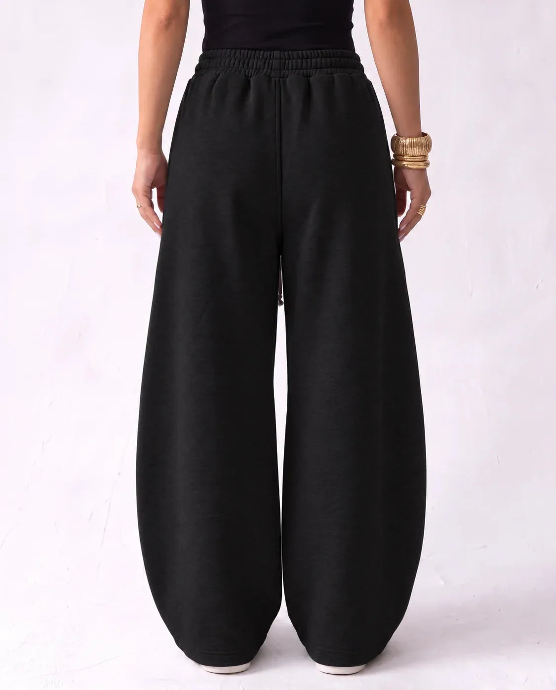 SITRA Women's Casual Retro Oversize Pants – Black / Brown