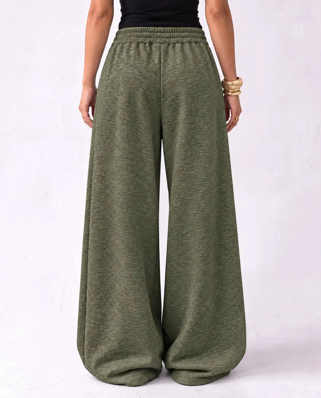 SITRA Women's Casual Retro Oversize Pants – Gray / Burgundy / Brown