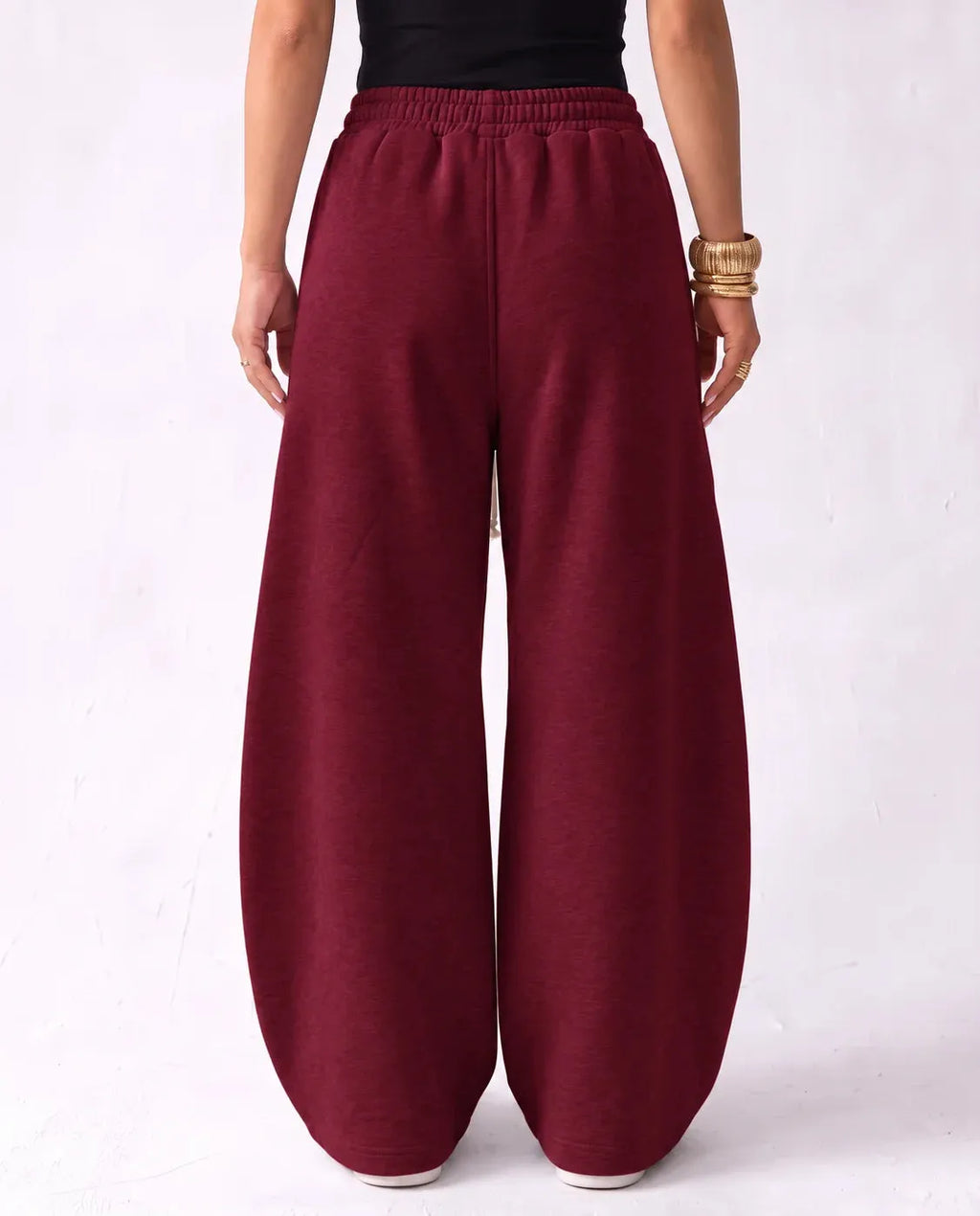 SITRA Women's Casual Retro Oversize Pants – Black / Brown