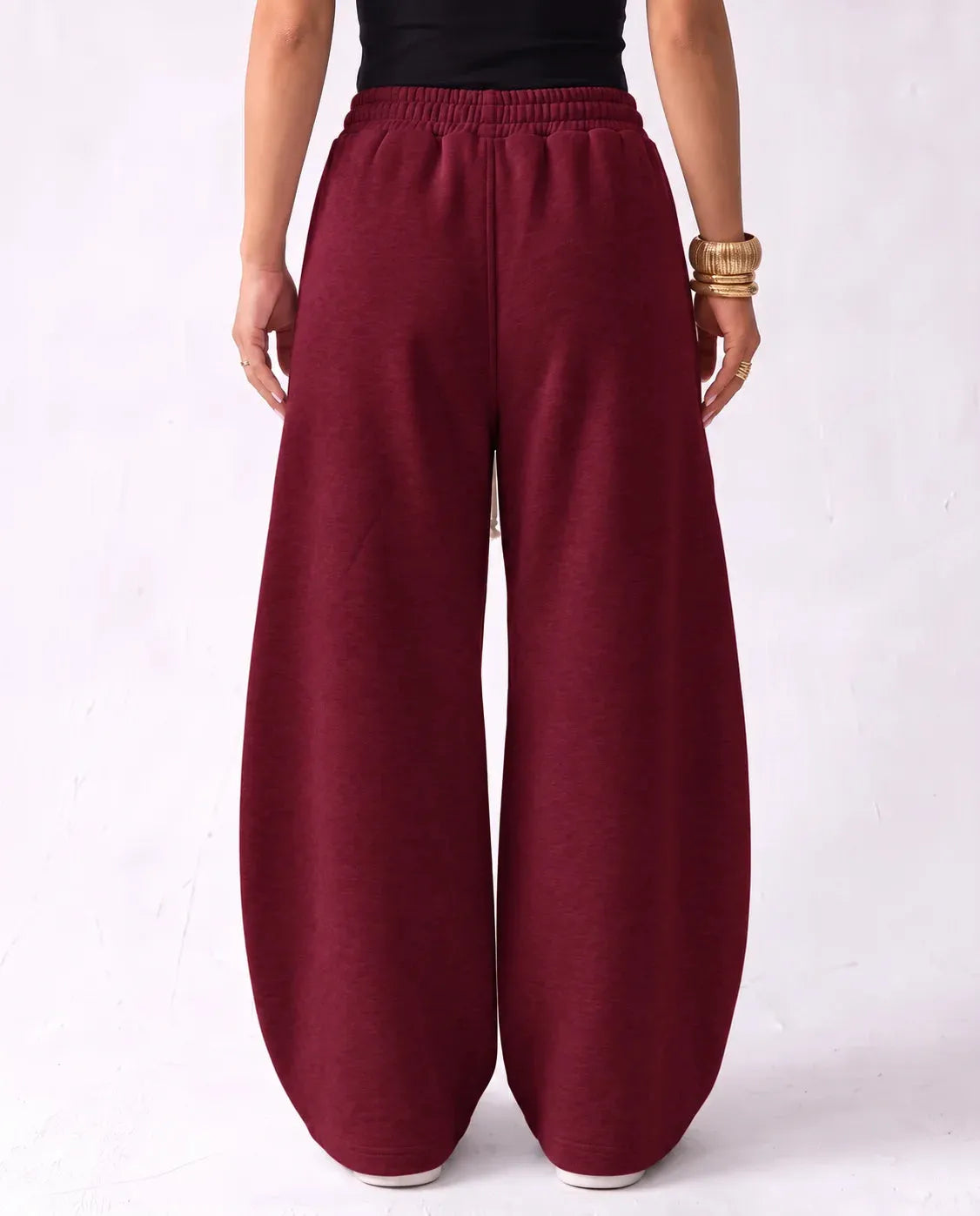 SITRA Women's Casual Retro Oversize Pants – Black / Brown