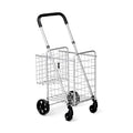 Folding Shopping Cart Basket Rolling Trolley with Adjustable Handle