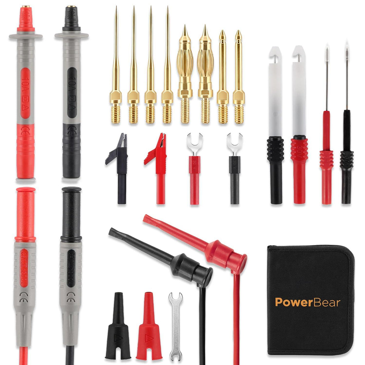PowerBear Multimeter Test Leads Kit with Storage Bag