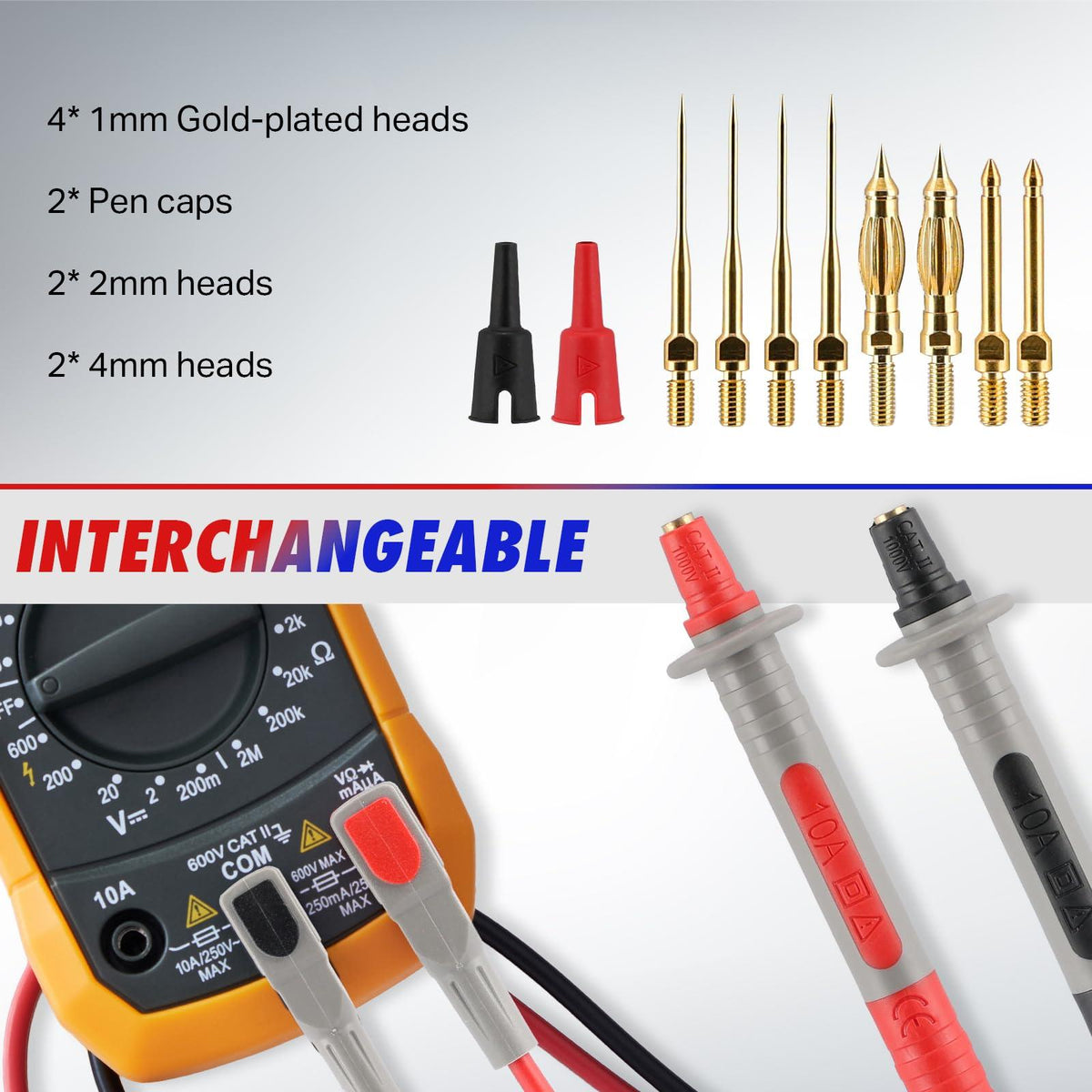 PowerBear Multimeter Test Leads Kit with Storage Bag