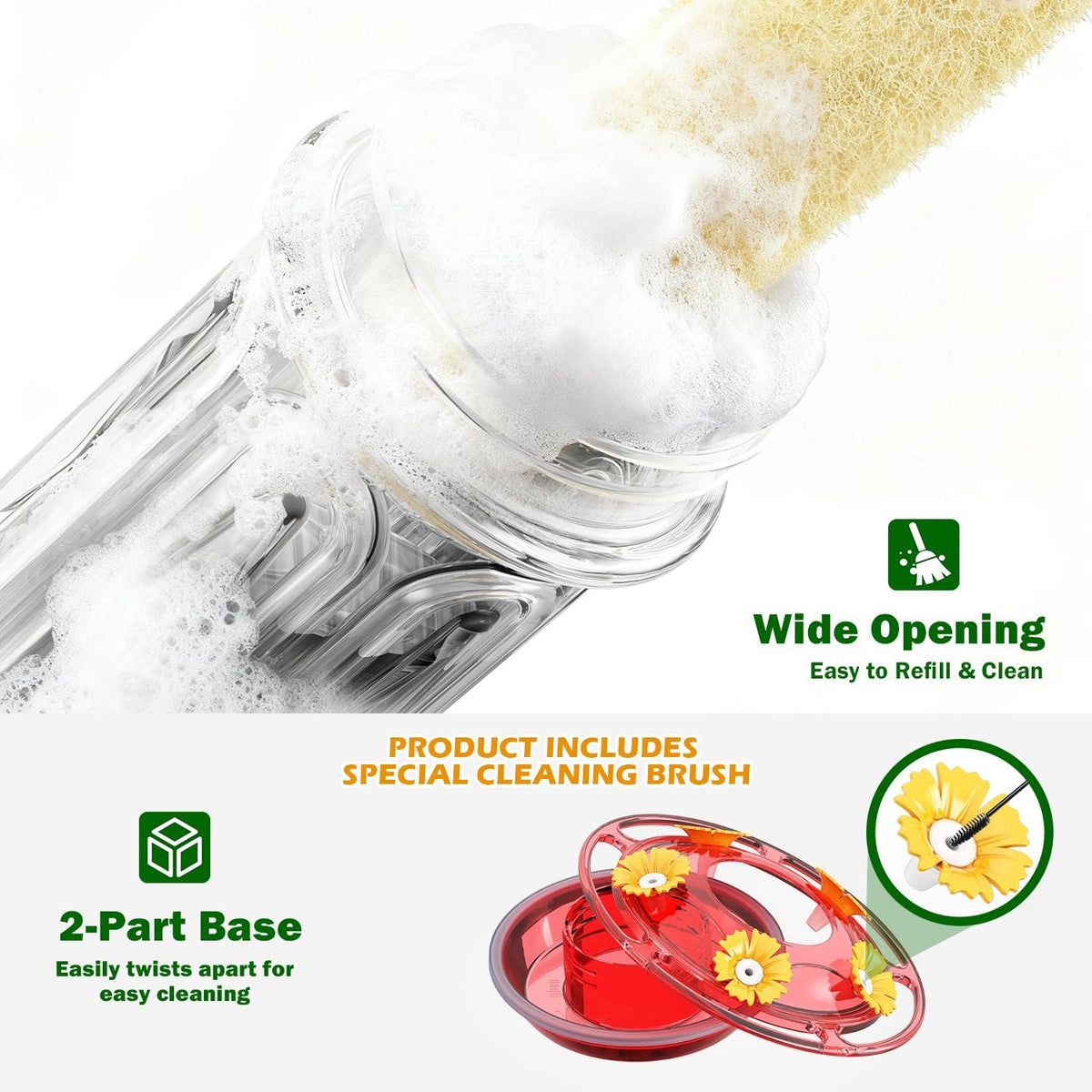Birdream Red 10-Ounce Crown Hummingbird Feeder