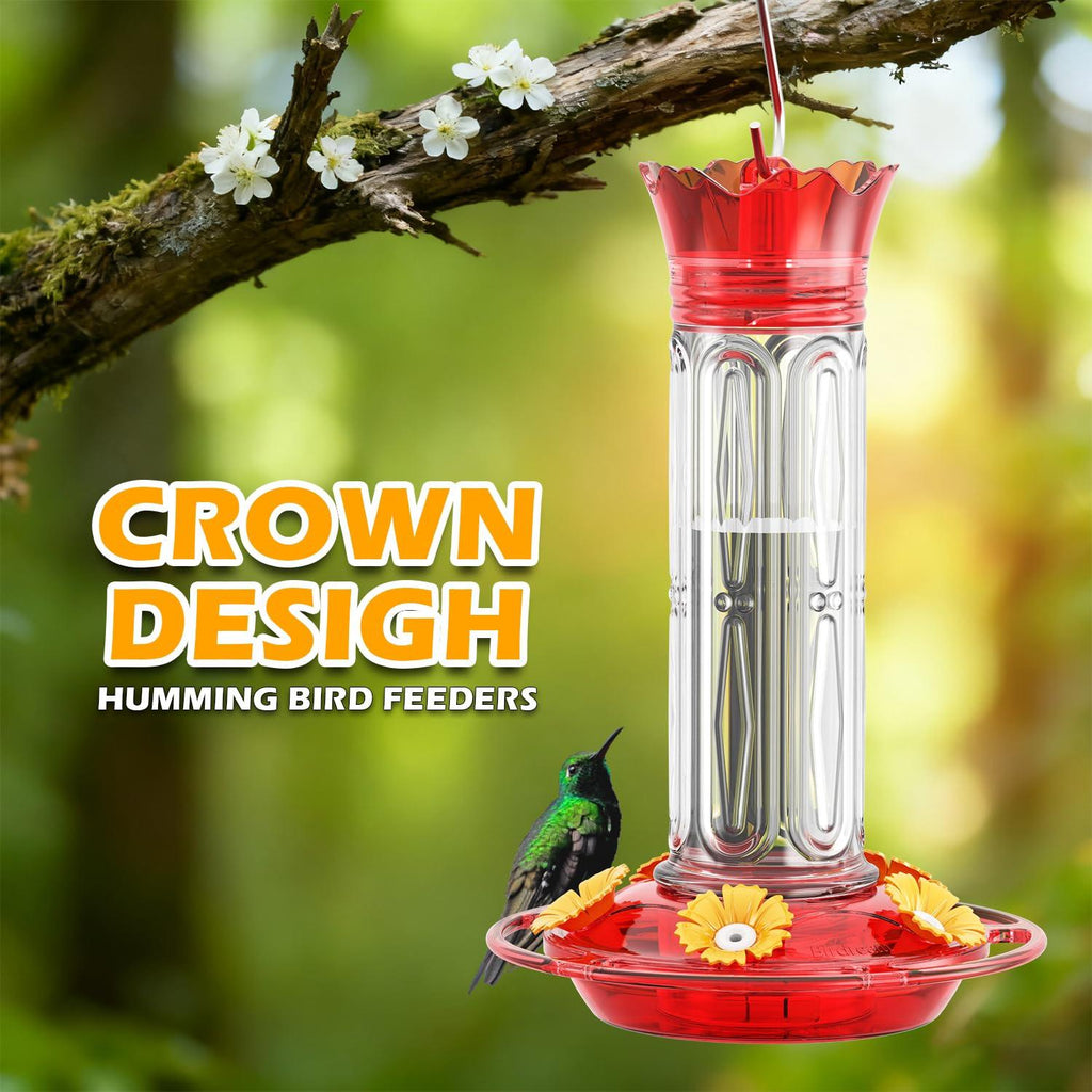 Birdream Red 10-Ounce Crown Hummingbird Feeder