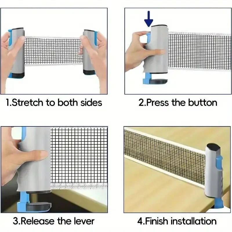 Retractable Ping Pong Net - Universal Clamp Rack