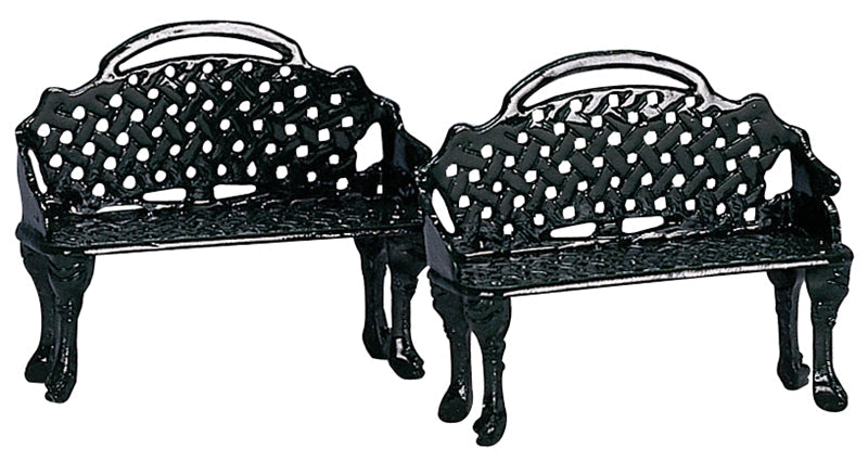 Patio Bench for Miniature Village (Set of 2)
