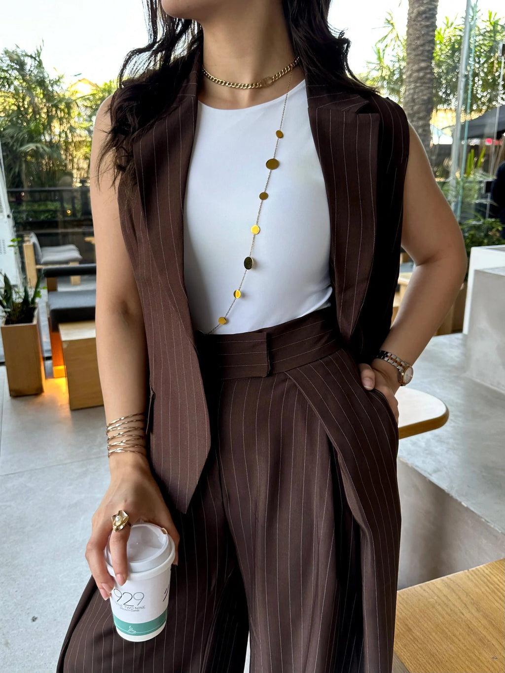 Women's Casual Linen Vest and Pants Two-Piece Set