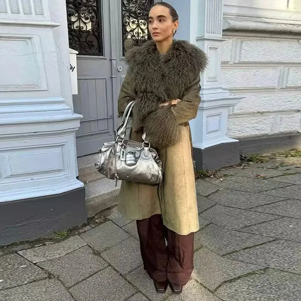 Women's Casual Mid-Length Trench Coat with Bow
