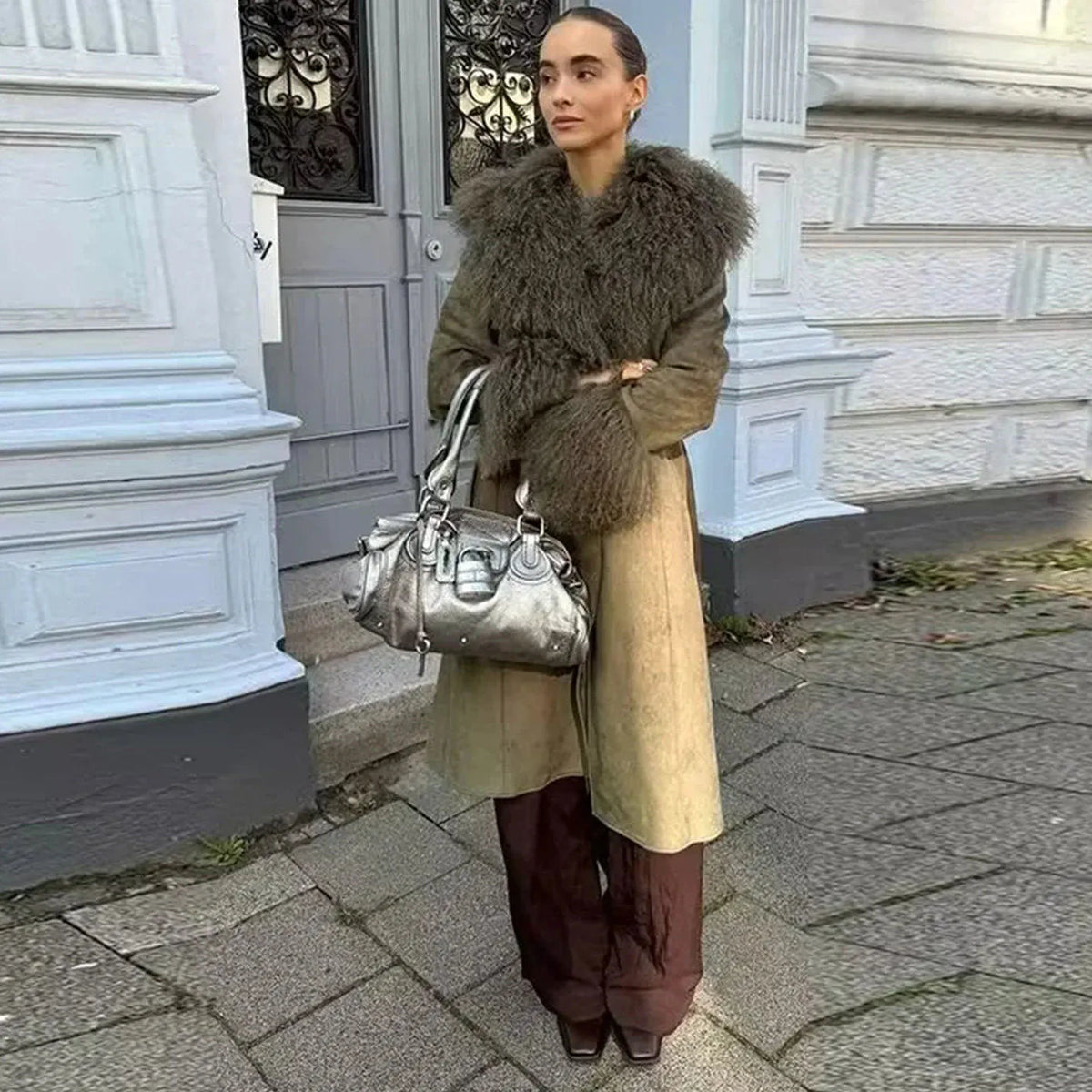 Women's Casual Mid-Length Trench Coat with Bow