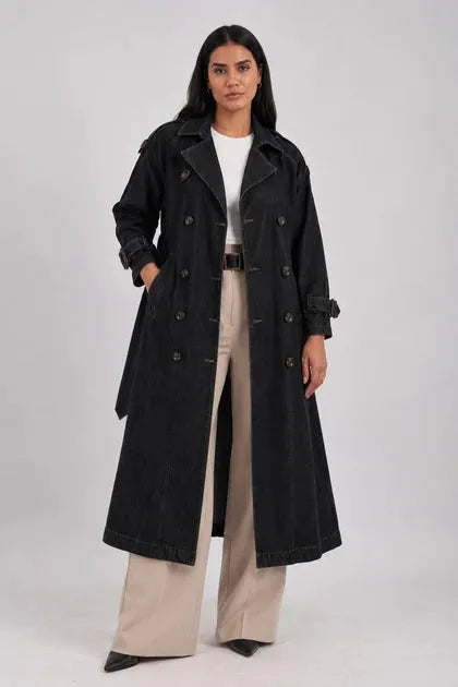 Women's Denim Trench Coat