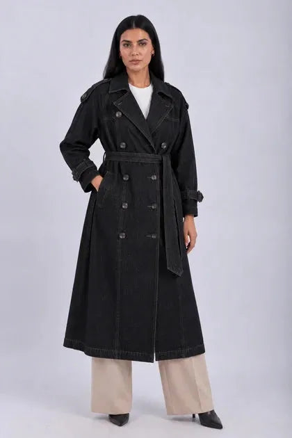 Women's Denim Trench Coat