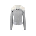 Women's Fleece Lapel Sweatshirt and Sweatpants Casual Set