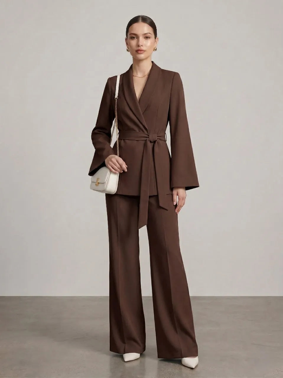 Women's Italian Belted Suit Set