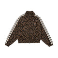 Women's Retro Leopard Print Stand Collar Cropped Jacket